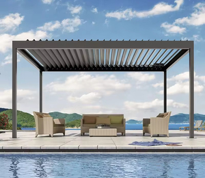 3x4 pabellón eléctrico impermeable Pergola persianas clima biológico jardín invernadero aluminio al aire libre gazebo - Product Image 6
