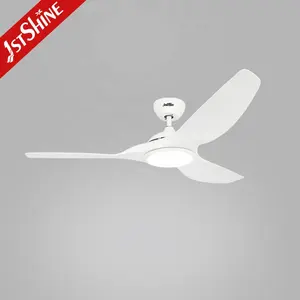 1stshine Decken ventilator Fabrik verkauf beliebte geräuscharme weiße abs Blade Remote Decken ventilator mit LED-Licht