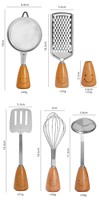 Ustensiles de cuisine pour enfants, ensemble de 12 pièces, manche en bois, outils de cuisine en acier inoxydable, préparation des aliments, cadeau