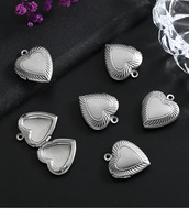 Pendentif Cœur en Acier Inoxydable avec Photo, Mini Collier Breloque, Cadeau Souvenir pour Couple, Design Original, Accessoire de Collier Élégant