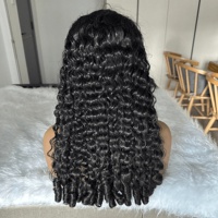 Perruque frontale transparente HD en dentelle, cheveux vierges vietnamiens bruts, perruque frontale sans colle en cheveux humains bouclés Brumese pour femmes