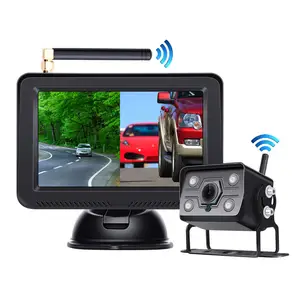 50% Off Korting Draadloze 5 "Dvr Monitor 2 Camera 2CH Achteruitrijcamera Omkeren Aid Parking Camera 12V 24V 2 Camera Auto Dvr Systeem