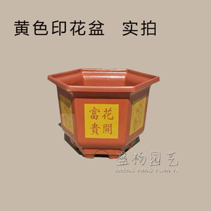 Pot de fleurs hexagonal en plastique, imitation porcelaine épaissie, style traditionnel, pour jardinage domestique, plantation en extérieur, durable - Product Image 4