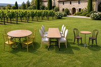 Table ronde pliante moderne de 6 pieds pour hôtels, mariages, banquets et restaurants à usage commercial, table serpentine en bois pour événements