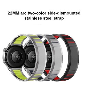 Cinturino Universale Forwelleny Premium 22mm in Metallo Mecha per <span class=keywords><strong>Huawei</strong></span> Watch GT4 <span class=keywords><strong>GT3</strong></span> <span class=keywords><strong>Pro</strong></span>, Bracciale Tattico in Acciaio Inossidabile - Product Image 2