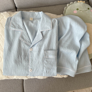 <span class=keywords><strong>Pigiama</strong></span> di cotone con nuvole coreane per <span class=keywords><strong>uomo</strong></span> tinta unita taglie forti per la casa dei giovani pantaloni Cardigan Casual a maniche lunghe per l'inverno - Product Image 3