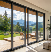 Porte coulissante moderne à cadre étroit en aluminium, verre isolant Low-E, porte patio coulissante pour villa européenne