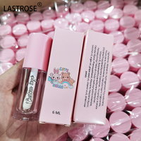 Tubes vides de baguette de brillant à lèvres d'emballage de brillant à lèvres de grande baguette blanche rose de 6ml avec la grande brosse