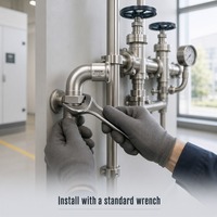 CHNCON Acier inoxydable 90 °    Raccord de tuyau DVGW à extrémités plates pour système d'irrigation