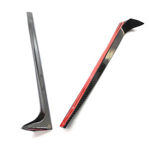 Aileron latéral de fenêtre arrière Volkswagen Polo 2011-2017, kit d'ajout en plastique ABS, noir brillant, motif fibre de carbone - Product Image 3