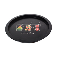 Factory Wholesale Custom Offset Printed Tinplate Metal Round Food Fruit Bar Non-Slip Large Packaging Tray for Bread