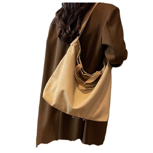 Sac fourre-tout à bandoulière pour femme, sac de shopping réutilisable en toile vierge avec logos - Product Image 1