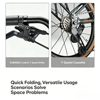 Vélo pliable compact de 16 pouces à trois plis avec 7 vitesses, cadre en acier au chrome-molybdène, vélo adulte portable pour les trajets urbains et les voyages