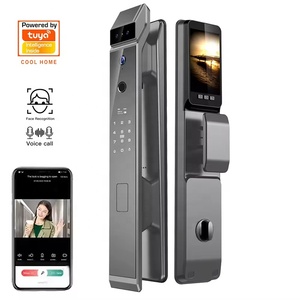 Tuya thông minh ngoài trời <span class=keywords><strong>Wifi</strong></span> khóa cửa 3D Nhận dạng khuôn mặt & vân tay truy cập điện mật khẩu cửa gỗ máy ảnh - Product Image 1