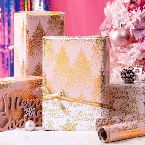 Christmas Wrapping <b>Paper</b> pink and gold wrapping <b>paper</b> Pink Christmas tree <b>pattern</b> wrapping <b>paper</b> Gold Foil Wrapping <b>Paper</b> - Product Image 1
