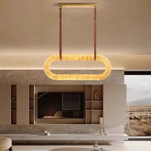 Modern Spanish Marble Chandelier Simple <strong>Copper</strong> <strong>Lamp</strong> Middle Size for Home Hotel Restaurant Bar Study Nordic Design AC Power Glass - Product Image 5