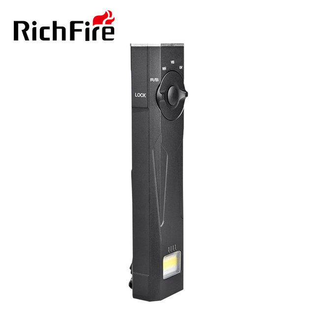 RichFire 1000LM Ultra Slim Mini LED Flat Flashlight 4-in-1 with Green Laser Blue UV Red Light Magnetic Green for EDC Torch