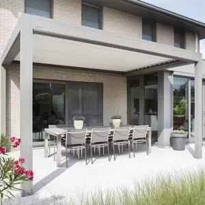 Giardino terrazzo balcone pergolato con lamelle retrattile e parasole padiglione padiglione Gazebo