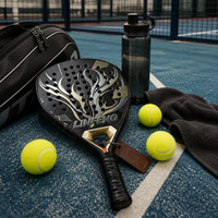 Raket Padel Ringan, Serat Karbon 3K Bentuk Berlian Paletas De Padel, Inti Lunak EVA Raquette De Padel, Peralatan Lapangan Padel