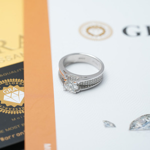 Goldleaf 1ct Moissanite 925 Sterling <b>Silver</b> <b>Ring</b> VVS1 Moissanite Diamond <b>Ring</b> White Gold Plated Moissanite Engagement <b>Ring</b> <b>Men</b> - Product Image 2