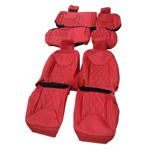 Set Car Seat Wholesale Full Set High Quality Embroidered Stitching Diamond Design Leather Car Seat Covers For Jeep Wrangler Jk