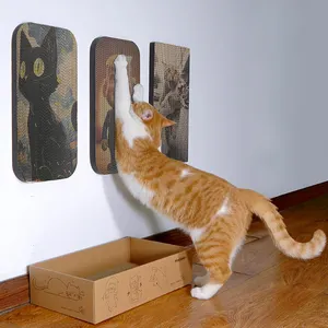 Boîte en carton pour griffoir chat de haute qualité PET-cheer avec 5 paquets d'impression de remplacement pour griffoir chat réversible