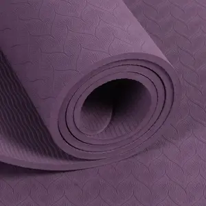 SHENGDE 2024 pas cher anti-dérapant en gros Logo personnalisé 6mm écologique vert foncé TPE matériel tapis de Yoga