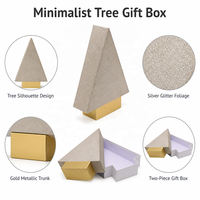 Boîte d'emballage rigide en carton pour bonbons, boîte d'emballage pour chocolats de fête, boîte cadeau de Noël en forme d'arbre en papier pailleté personnalisé