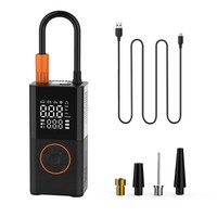 80W Portable Mini Electric Bicycle Air Pump LED Display Digital Tire Inflator Outdoor Emergency Light SUV Car Tyres ABS Material