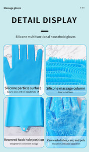 Gants de nettoyage multifonctionnels en silicone écologiques pour le bain des chiens et des chats, pour l'élimination des poils, pour usage en salle de bain (vente en gros) - Product Image 3