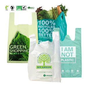 เสื้อยืดย่อยสลายได้แบบกำหนดเอง,ถุงพลาสติกย่อยสลายได้ Pla พิมพ์ลายเป็นมิตรกับสิ่งแวดล้อมผลิตจากแป้งข้าวโพด - Product Image 5