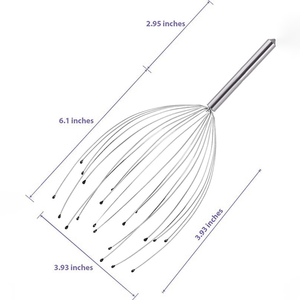 Masajeador de Mano con 20 Garras de Pulpo y Cabezal de Acero Inoxidable para Relajación del Cuero Cabelludo en Bebés, Adultos y Mascotas - Product Image 6