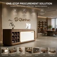 Qianhao - Ensemble complet de mobilier de bureau commercial, restaurant, salon, réception, modèle de bureau moderne de luxe léger en MDF carré