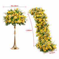 Ensemble floral de mariage Tournesol, Guirlande de table et boule de fleurs artificielles, Décoration de centre de table pour réception de mariage