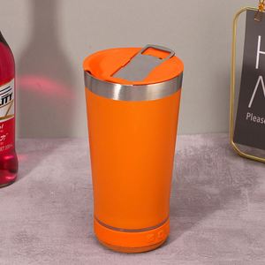 Haut-parleur Bluetooth, gobelet isotherme en acier inoxydable de 16 oz, tasse isolée sous vide pour les voyages en plein air et les cadeaux promotionnels - Product Image 3