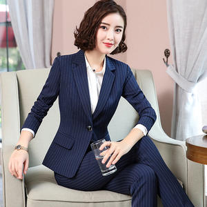 2 टुकड़े के लिए पंत सूट महिलाओं रंगीन जाकेट स्कर्ट प्लस आकार कपड़े महिलाओं औपचारिक रूप से महिलाओं कार्यालय धारीदार सूट - Product Image 2