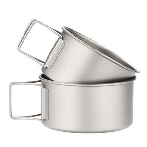 便携式超轻钛餐具套装3毫米厚碗盘盘带提包户外野营炊具 - Product Image 3