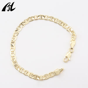 Moda Jóias Classic Mariner Rod Link Correntes Banhado Em 14K Gold Brass Based Men's bracelete - Product Image 4