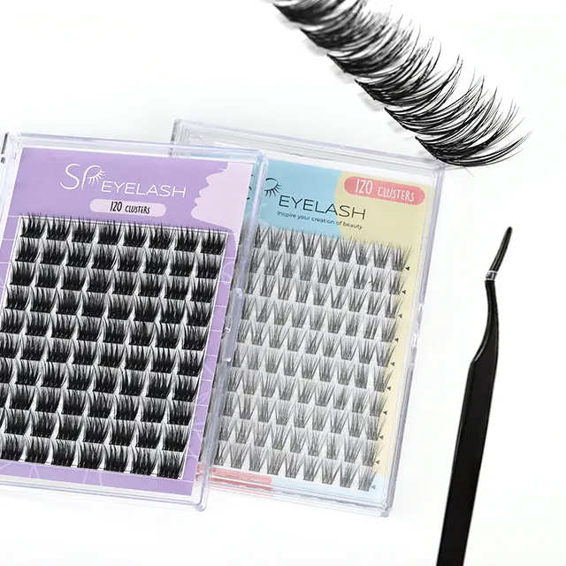 SP EYELASH Cluster Cílios Segmento Individual Cílios C D Curl 8-18mm Comprimento Private Label Diy Lash Extension Kit