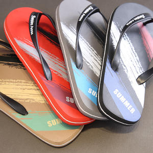 Pantoufles de plage d'été de haute qualité pour hommes couleur rouge personnaliser tongs à glissière en caoutchouc - Product Image 2