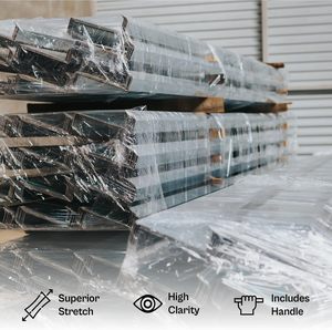 12 Rolls Mini Stretch Wrap with <b>Plastic</b> Handle, 5 Inch x 1000 Ft, 45 Gauge Industrial Strength Clear Stretch Film - Product Image 3