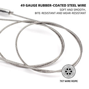 Glow 30cm 50cm Heavy Duty Sea Fishing 49-Strands Steel Wire Leader avec émerillons et boutons-pression Lignes <span class=keywords><strong>de</strong></span> pêche Rig Fishing Gear - Product Image 4