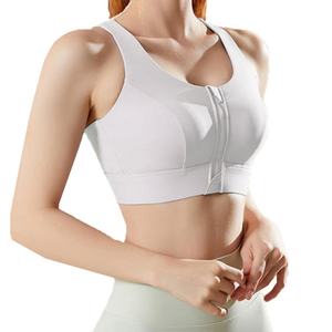 Soutien-gorge de sport pour femme tendance avec logo personnalisé, fermeture éclair sur le devant, maintien élevé, séchage rapide, respirant, sans couture - Product Image 4