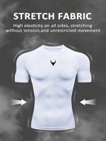 Ensemble de sport pour homme, t-shirt à manches courtes à compression avec taille élastique et pantalon de jogging, tenue de sport respirante pour la salle de sport