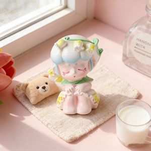 Blind <b>Box</b> Mini Cartoon Resin Figurine <b>Floral</b> Design Home Decoration Desktop Ornament For Girls Bedroom Living Room - Product Image 1