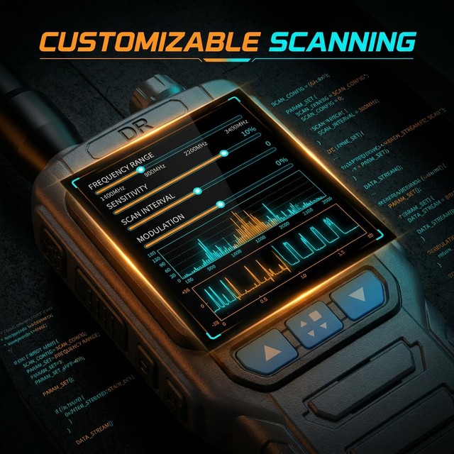 Handheld Intercom Signal Detection Device 70MHz-6GHz Full Band Scanner for Private Communication Security and Events