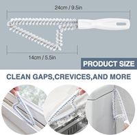 Brosse à raclette en plastique de vente chaude avec nettoyage de rainures à poils durs et nettoyage des coins morts sur les fenêtres de la salle de bain
