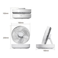 7,5 Zoll Timer LED Nachtlicht Tischventilator Fernbedienung Faltbar Oszillierend Wandmontierbar Akku 4000mAh Bürstenloser Motor