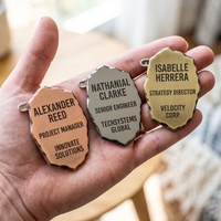 Plaques nominatives promotionnelles en alliage de zinc gravées au laser, électroplaquées, 3D en relief, personnalisées en gros