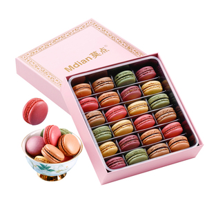 12 Pack Luxury Eco Friendly Pink Cardboard Macaron Cake Kraft Paper Storage Packaging Gift Box Laduree